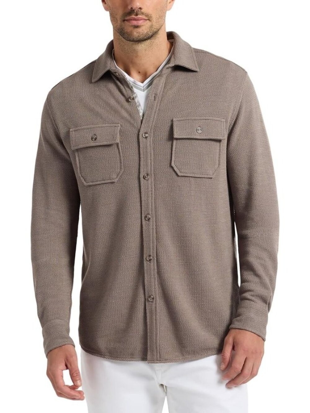 Robert Graham Wayne Waffle Knit Button Down Overshirt Size Small • NWT